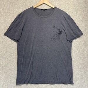 Gucci Men's Graphic T-Shirt Gray Crew Neck Tee XXL Italy